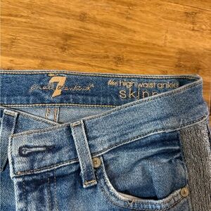7 For All Mankind Women's Blue Ankle Jeans